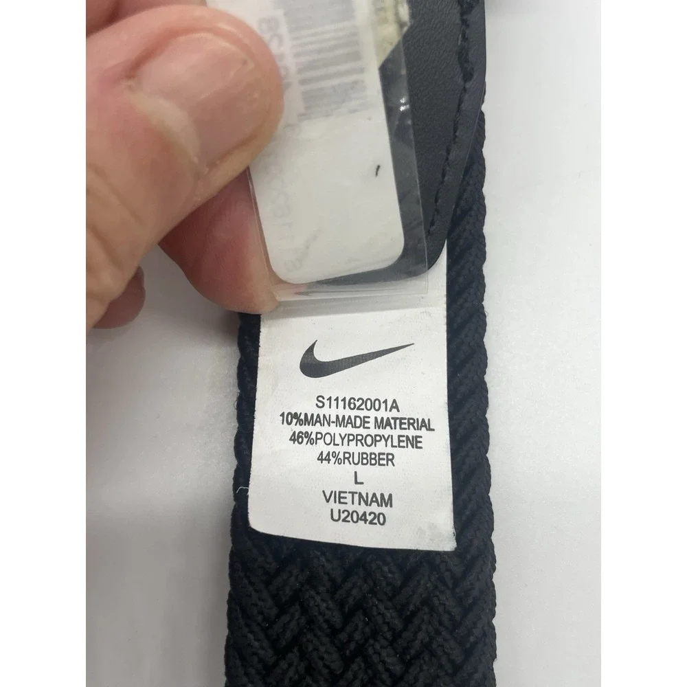 Nike Golf MEN'S Stretch Woven Belt BLACK Sz L 38-40 NEW Casual Sport Preppy